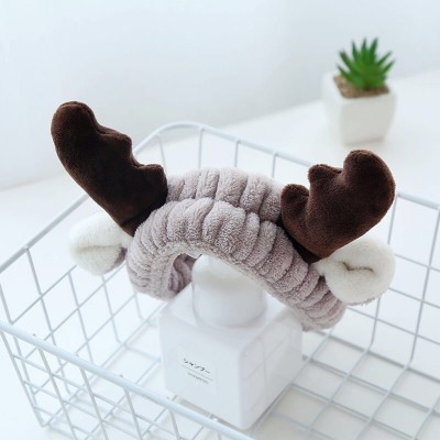 Popular Cute Girls Elastic Christmas Antler Hair Band Makeup Wash Headband